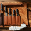 Overhead view of knife roll pockets
