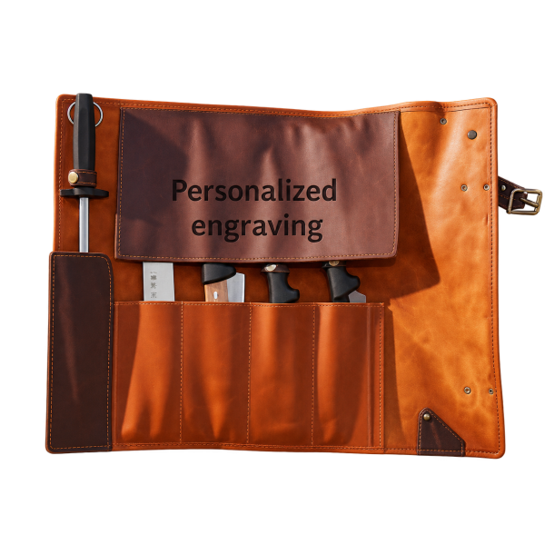 Leather knife roll