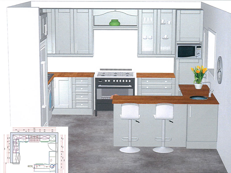 Kitchen plans and drawings prepared by Lé Grandt Woodcraft