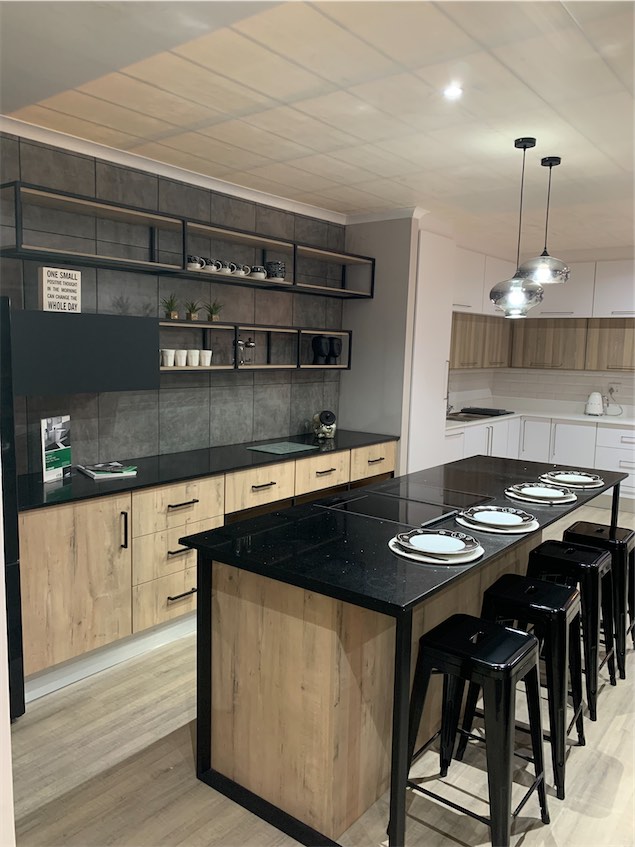 Showroom custom cabinetry project by Lé Grandt Woodcraft