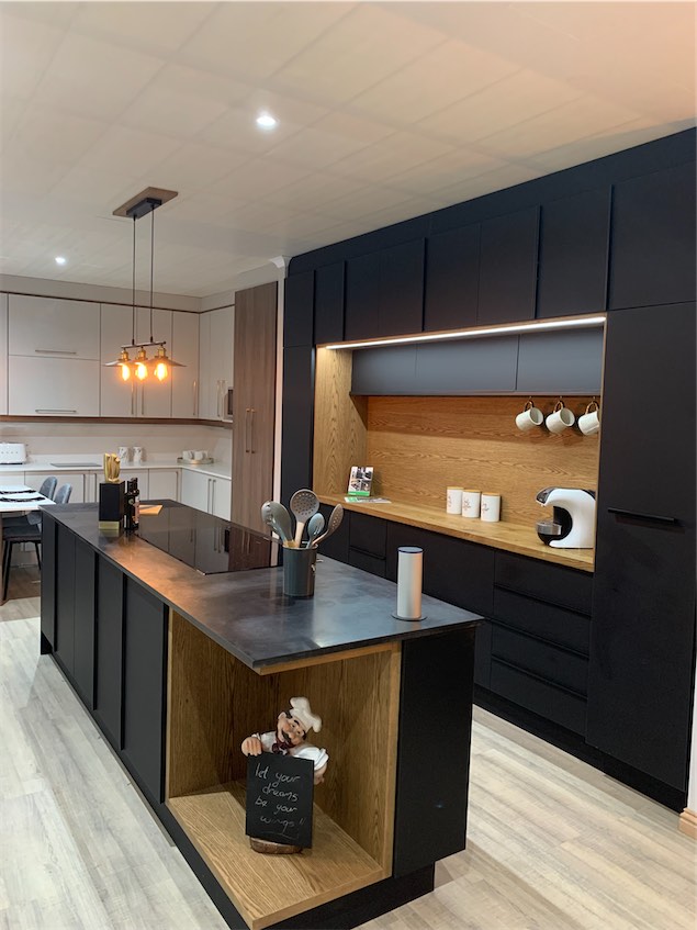 Showroom custom cabinetry project by Lé Grandt Woodcraft